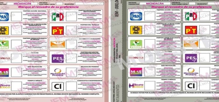 Así lucirán las boletas electorales en Michoacán