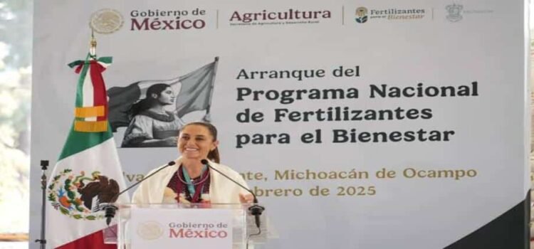 Claudia entrega Fertilizantes para el Bienestar en Michoacán