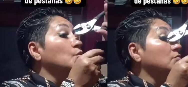 Improvisa y se vuelve viral: mujer usa pinza de mecánica para rizar sus pestañas
